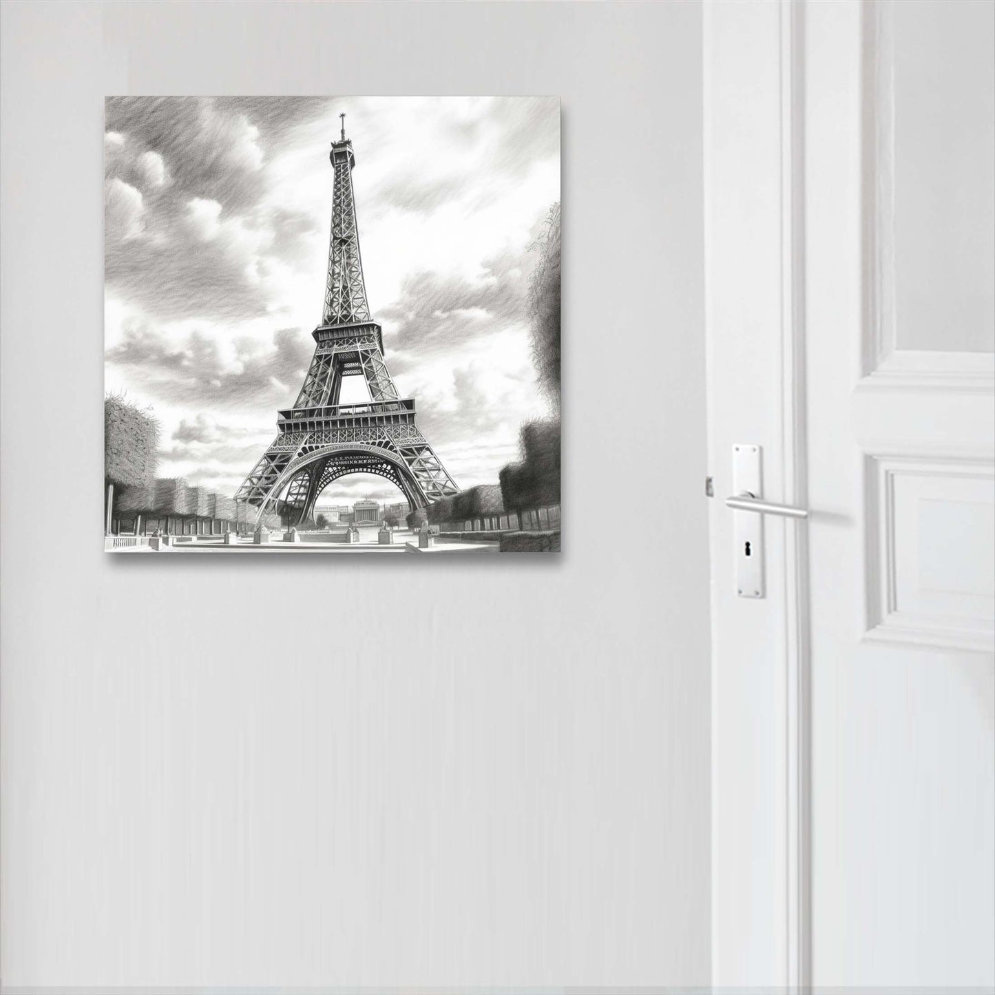 Paris Tour Eiffel - peinture murale à la manière d'un dessin