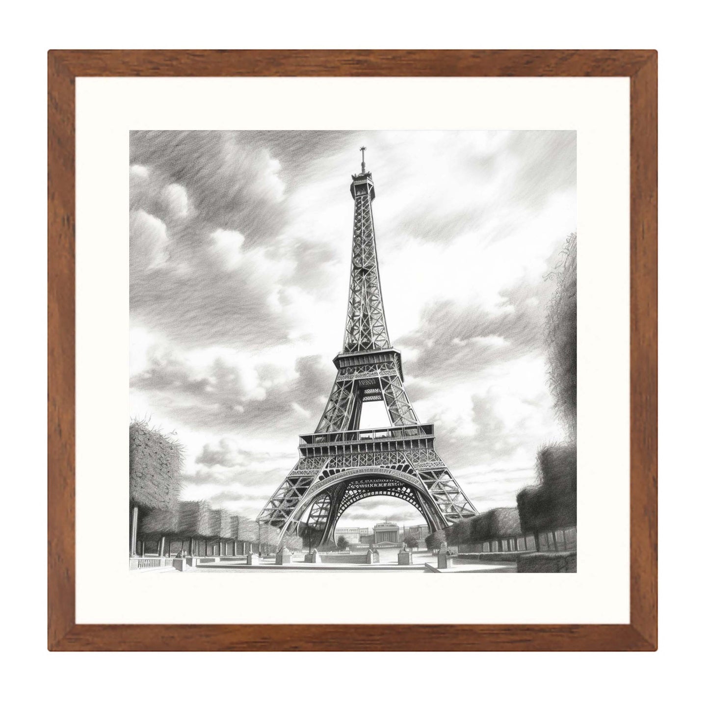Paris Tour Eiffel - peinture murale à la manière d'un dessin