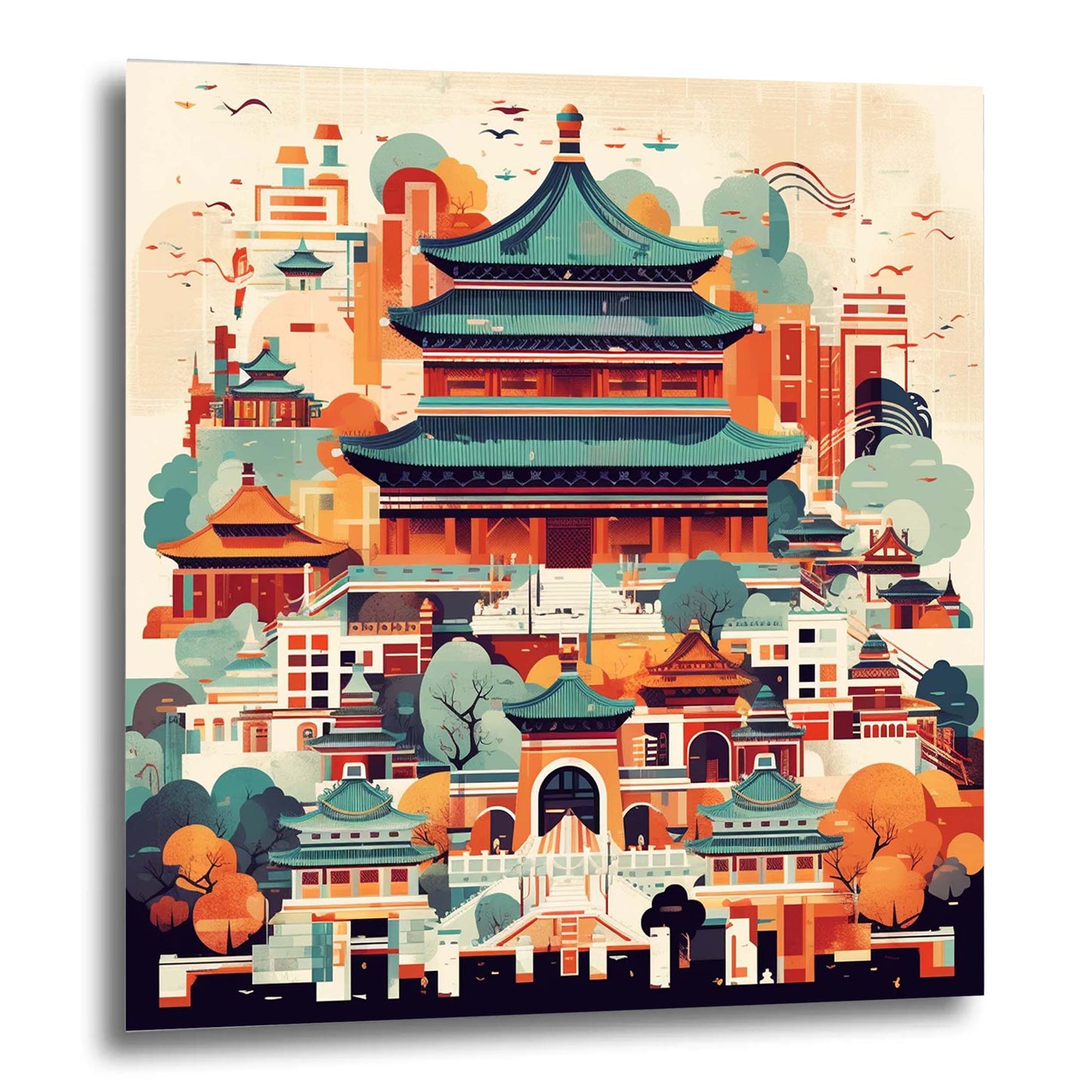 Pékin Forbidden City - peinture murale dans le style du minimalisme