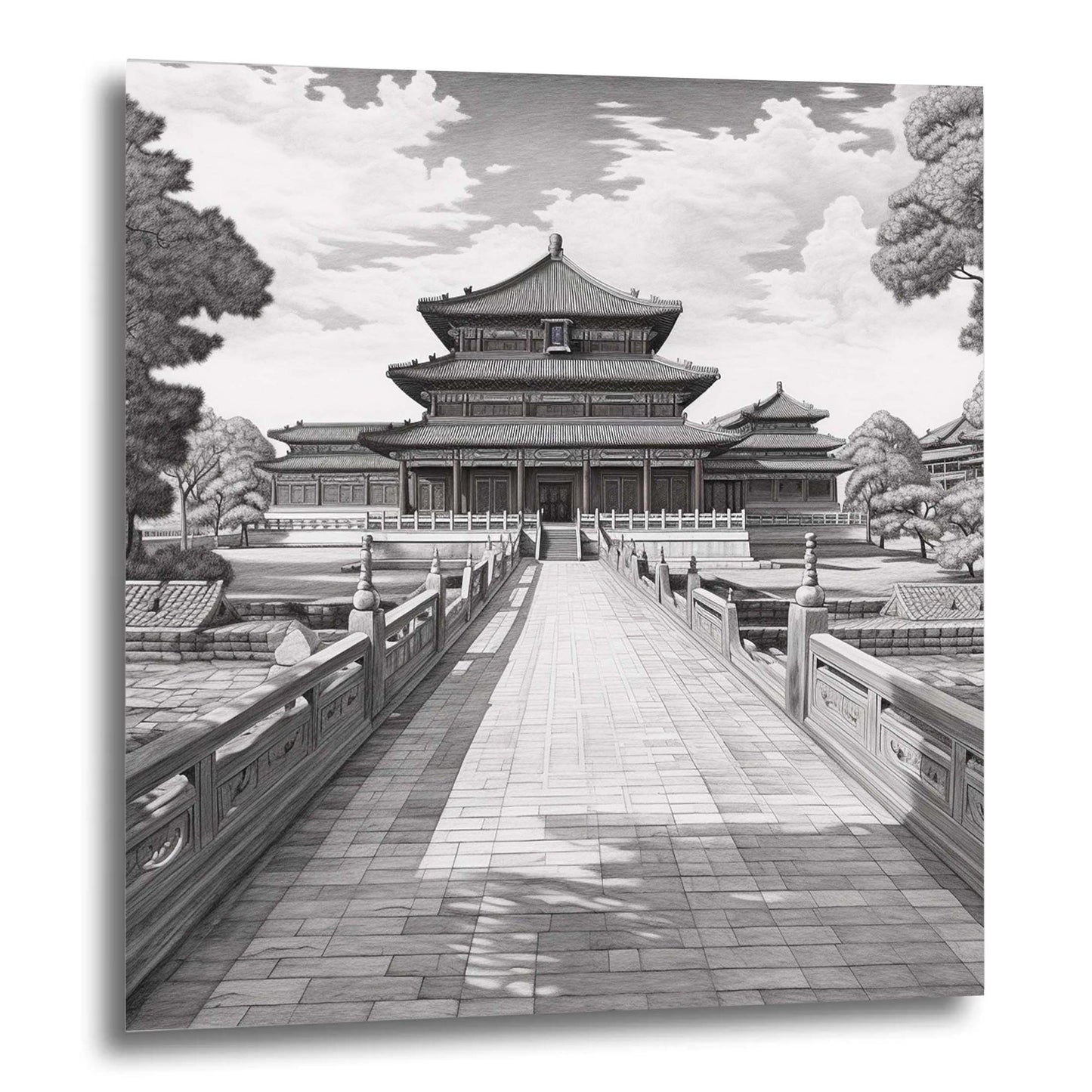 Pékin Forbidden City - peinture murale dans le style d'un dessin