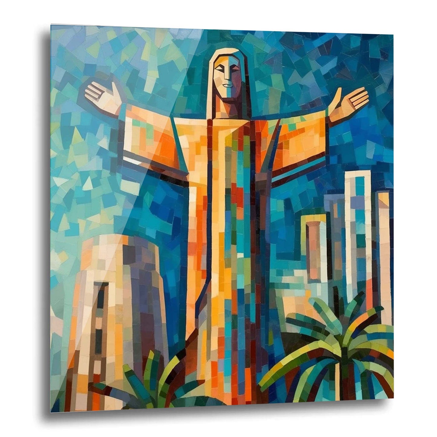 Statue du Christ de Rio de Janeiro - peinture murale dans le style de l'expressionnisme