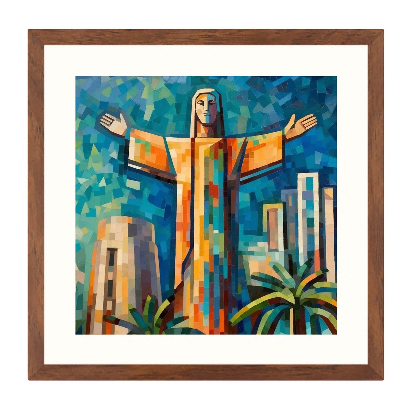 Statue du Christ de Rio de Janeiro - peinture murale dans le style de l'expressionnisme
