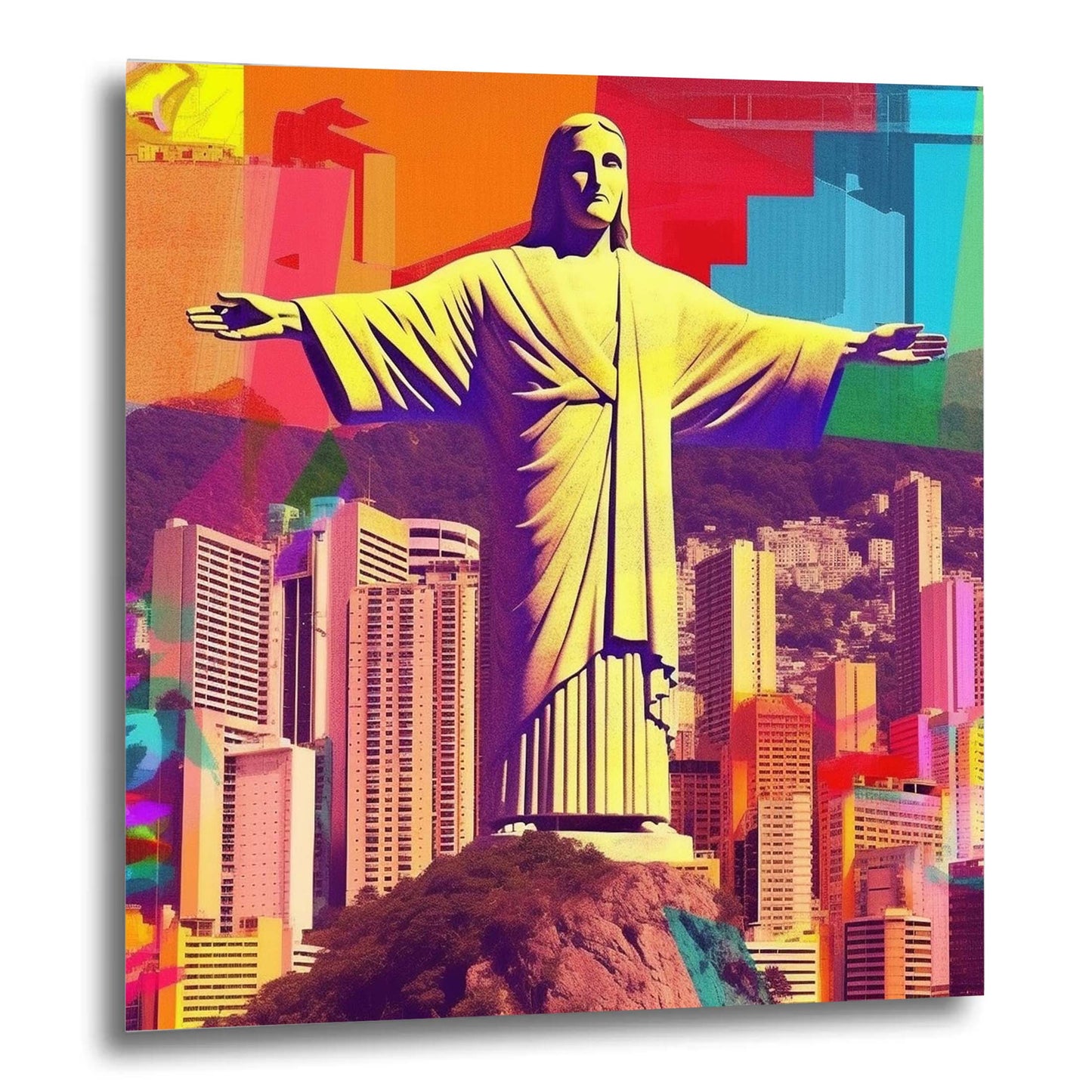 Rio de Janeiro - statue of Christ - mural in pop art style