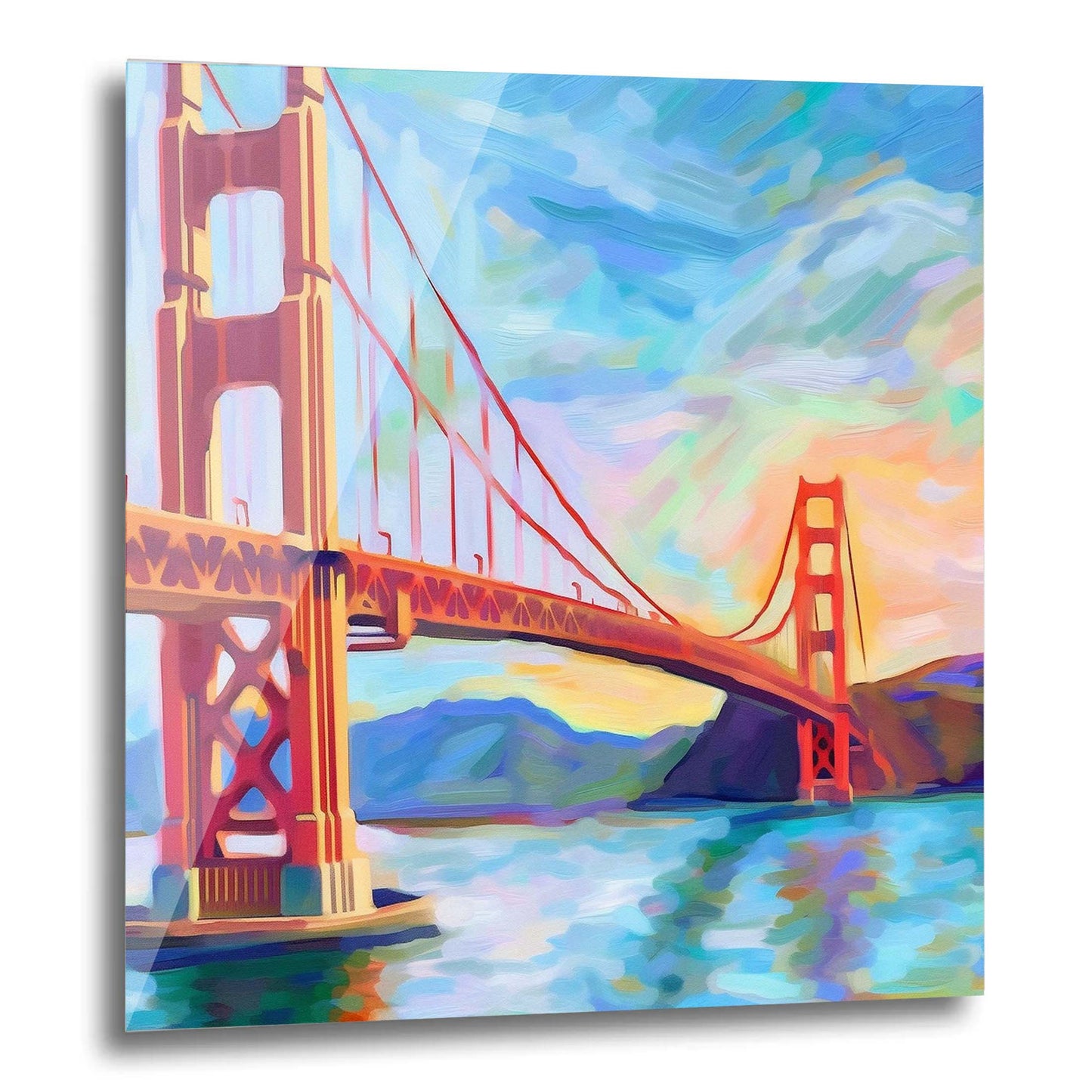 Peinture murale du Golden Gate Bridge de San Francisco dans le style de l'impressionnisme