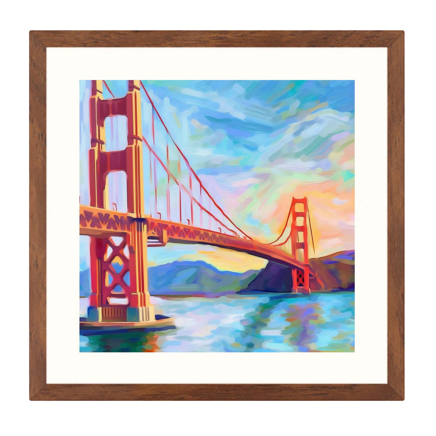 Peinture murale du Golden Gate Bridge de San Francisco dans le style de l'impressionnisme