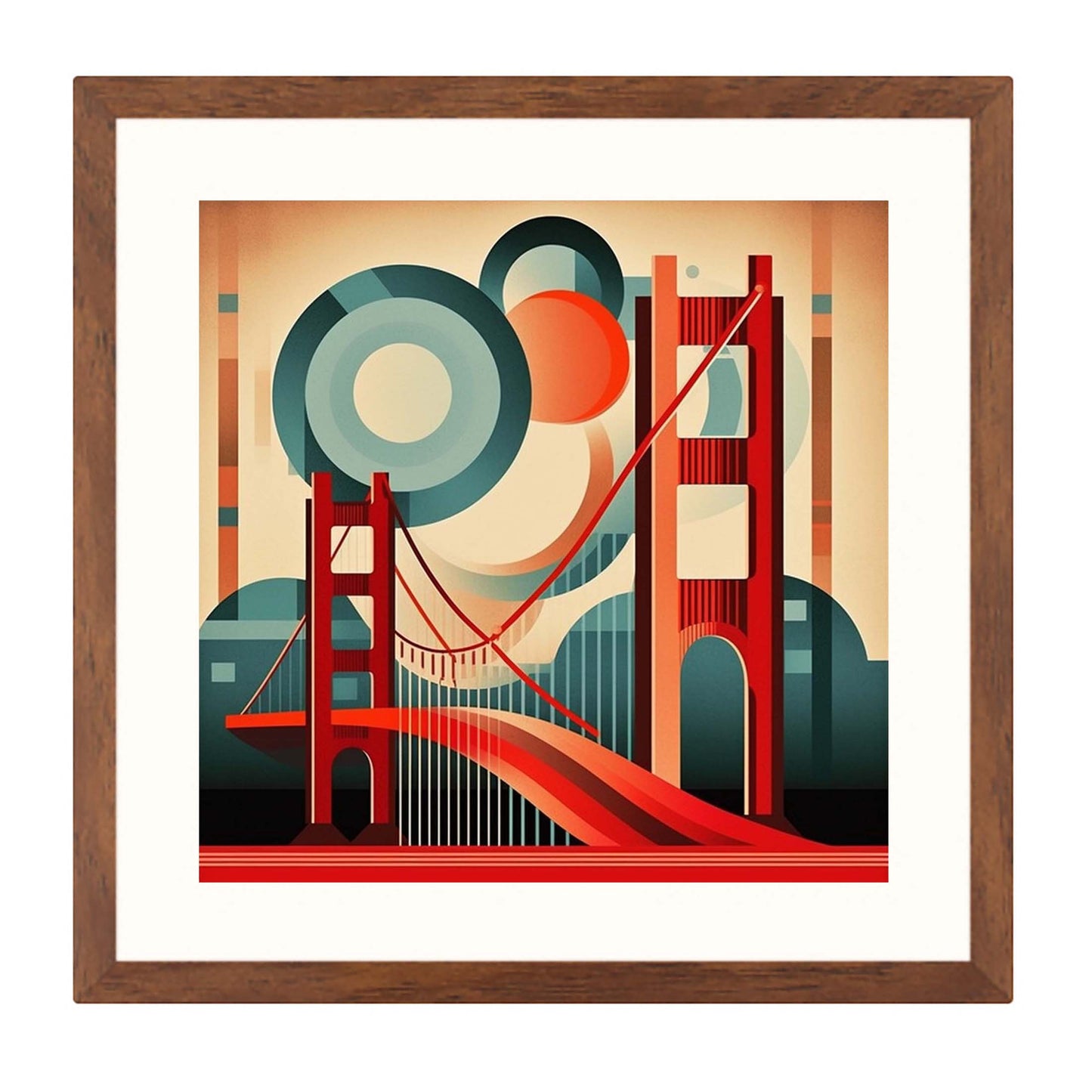 San Francisco Golden Gate Bridge - peinture murale dans le style du minimalisme