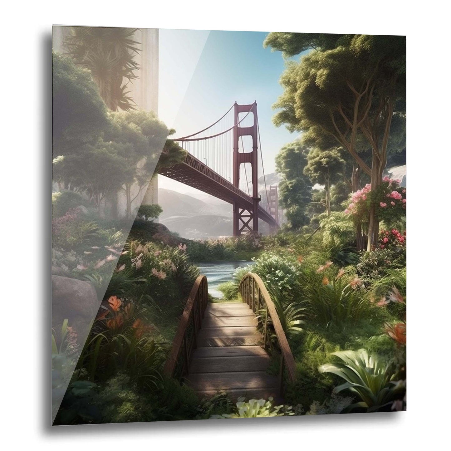 San Fransisco Golden Gate Bridge Golden Gate Bridge - Murale de la jungle urbaine