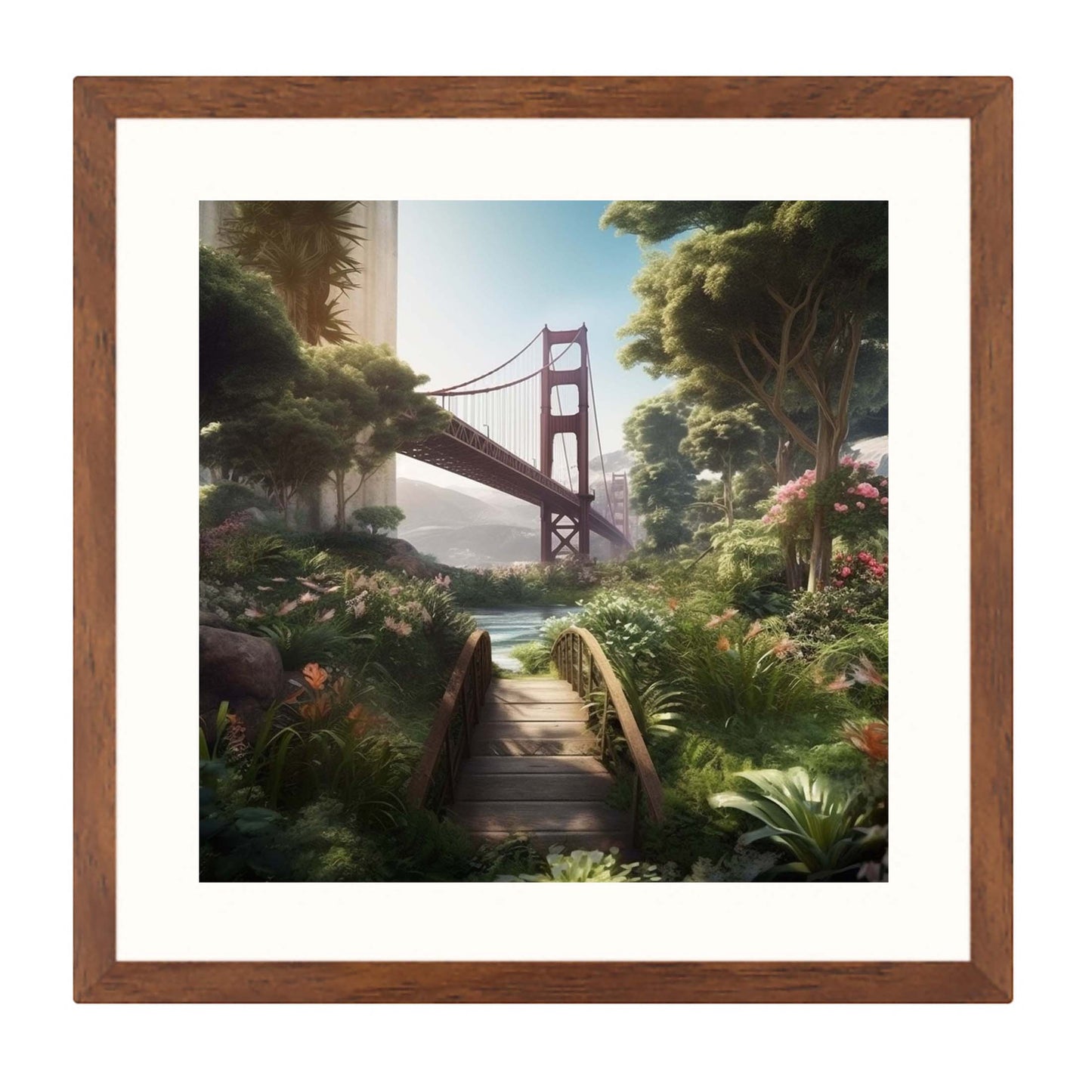 San Fransisco Golden Gate Bridge Golden Gate Bridge - Murale de la jungle urbaine