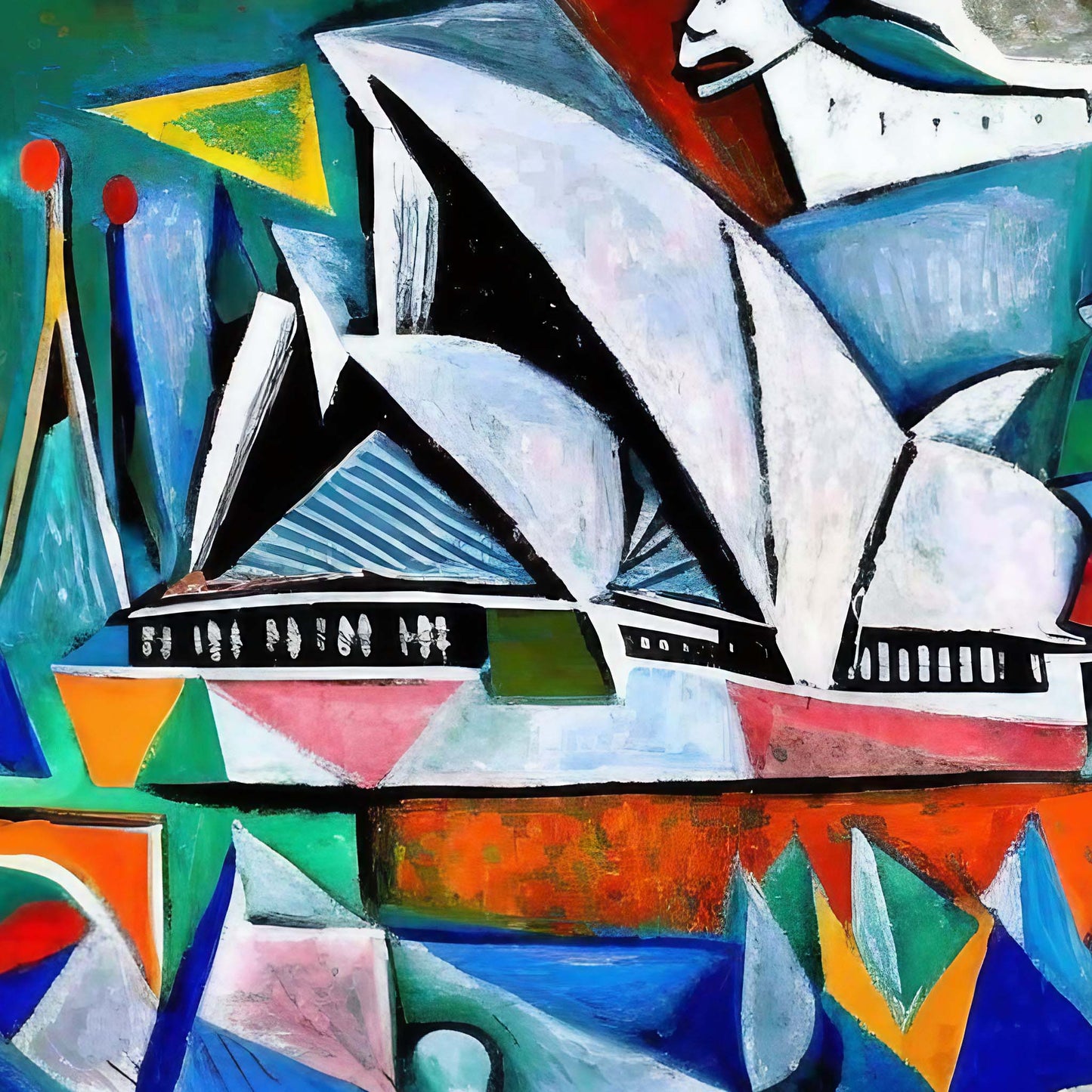 Sydney - Opera House - Peinture murale dans le style de l'expressionnisme