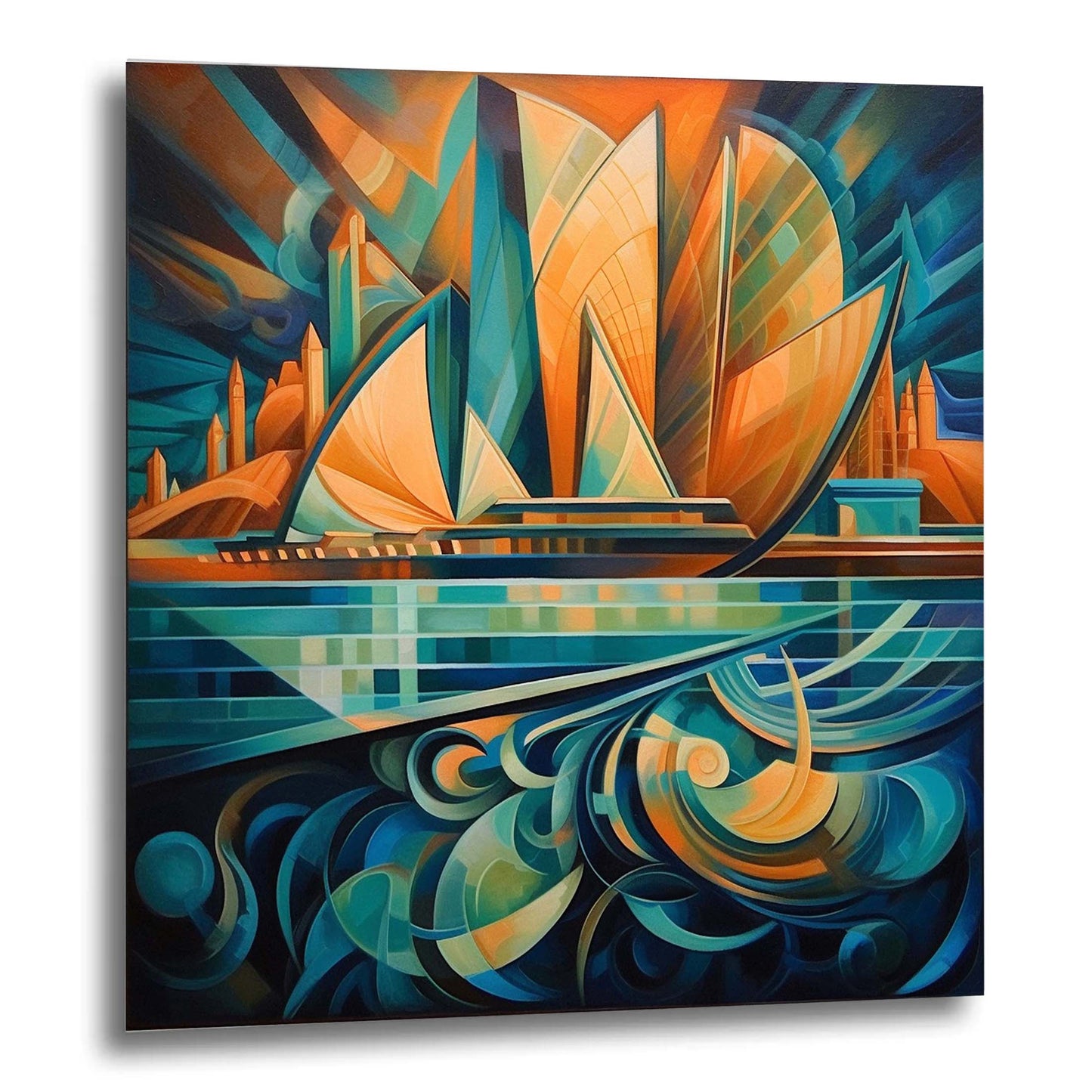Sydney - Opera House - peinture murale dans le style du futurisme