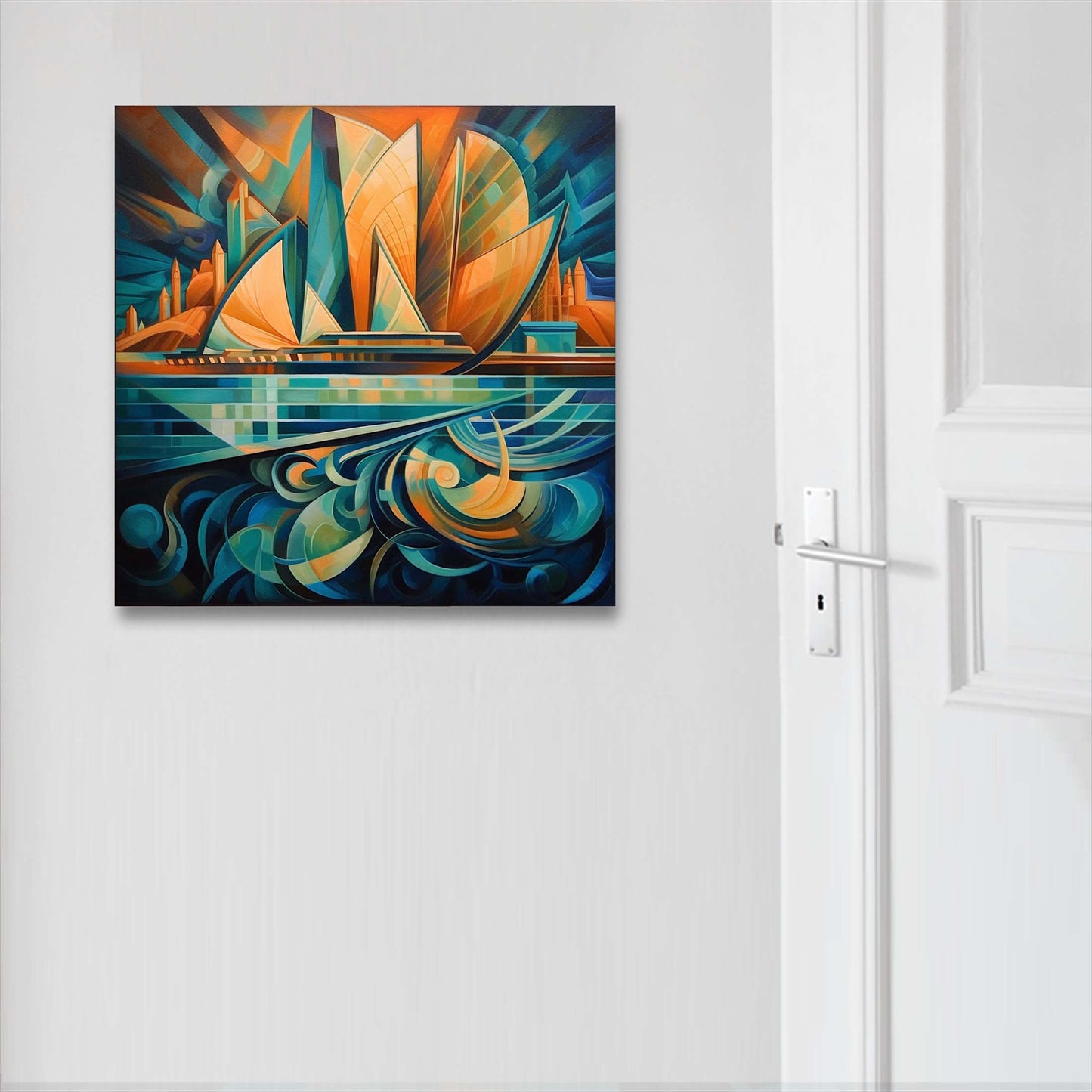 Sydney - Opera House - peinture murale dans le style du futurisme