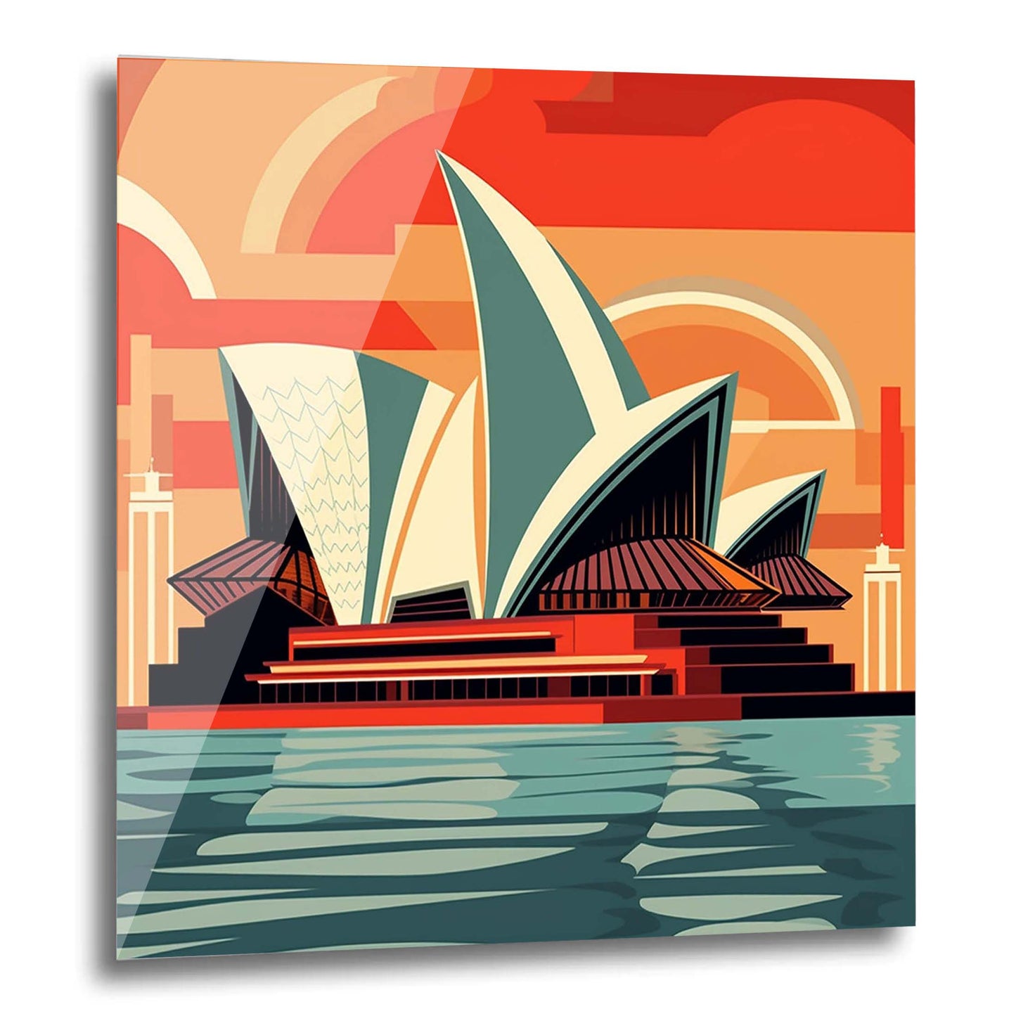 Sydney Opera House - peinture murale dans le style du minimalisme