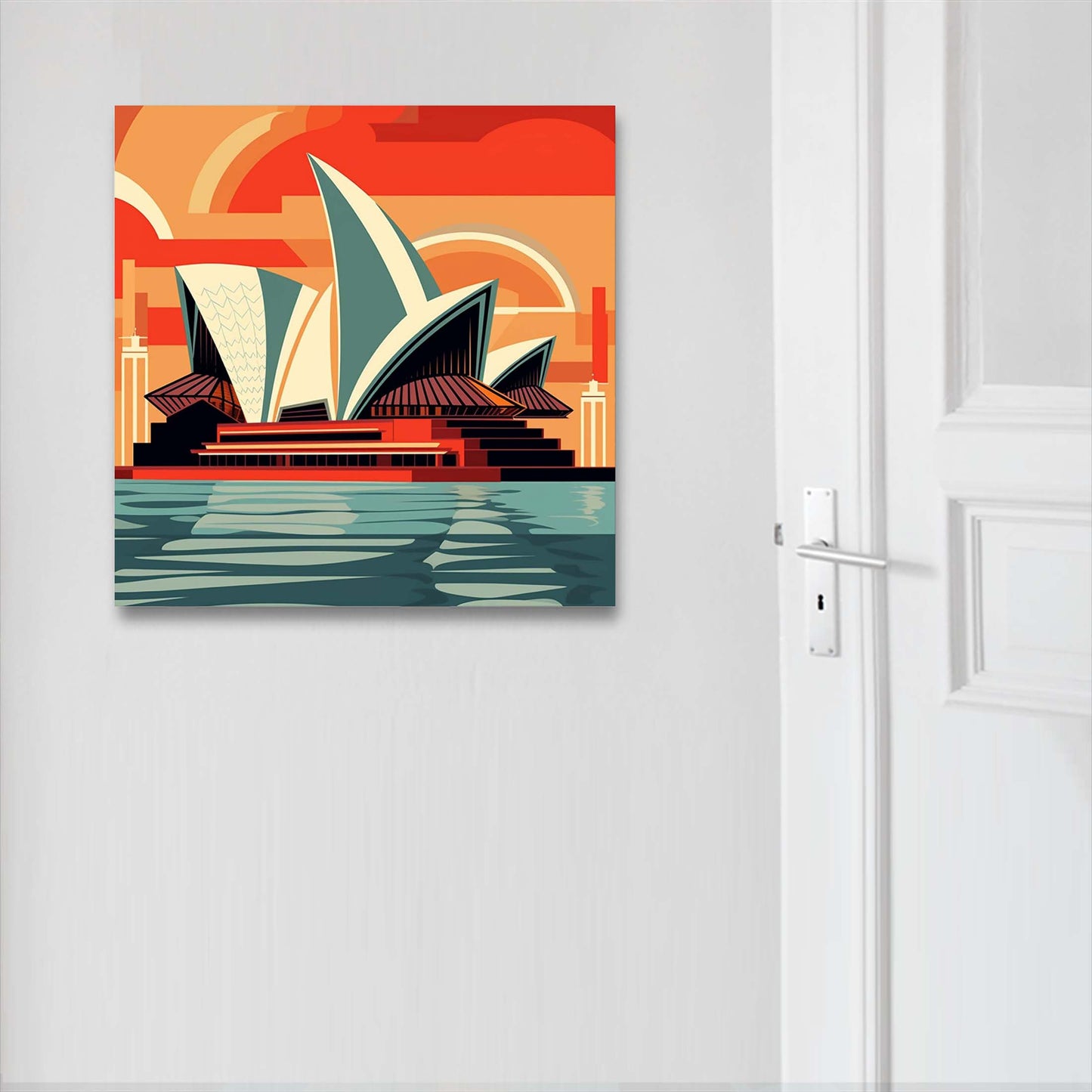 Sydney Opera House - peinture murale dans le style du minimalisme