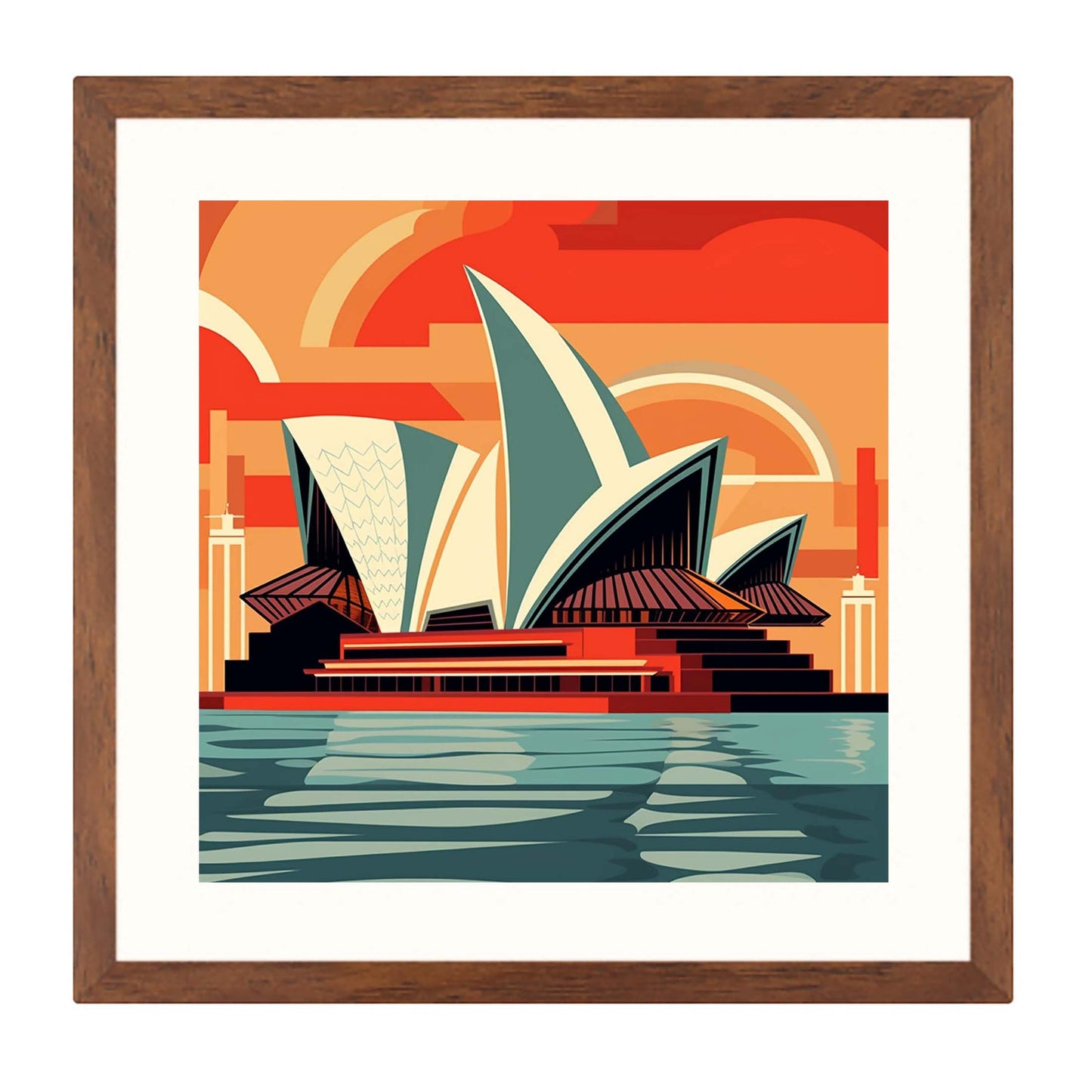Sydney Opera House - peinture murale dans le style du minimalisme