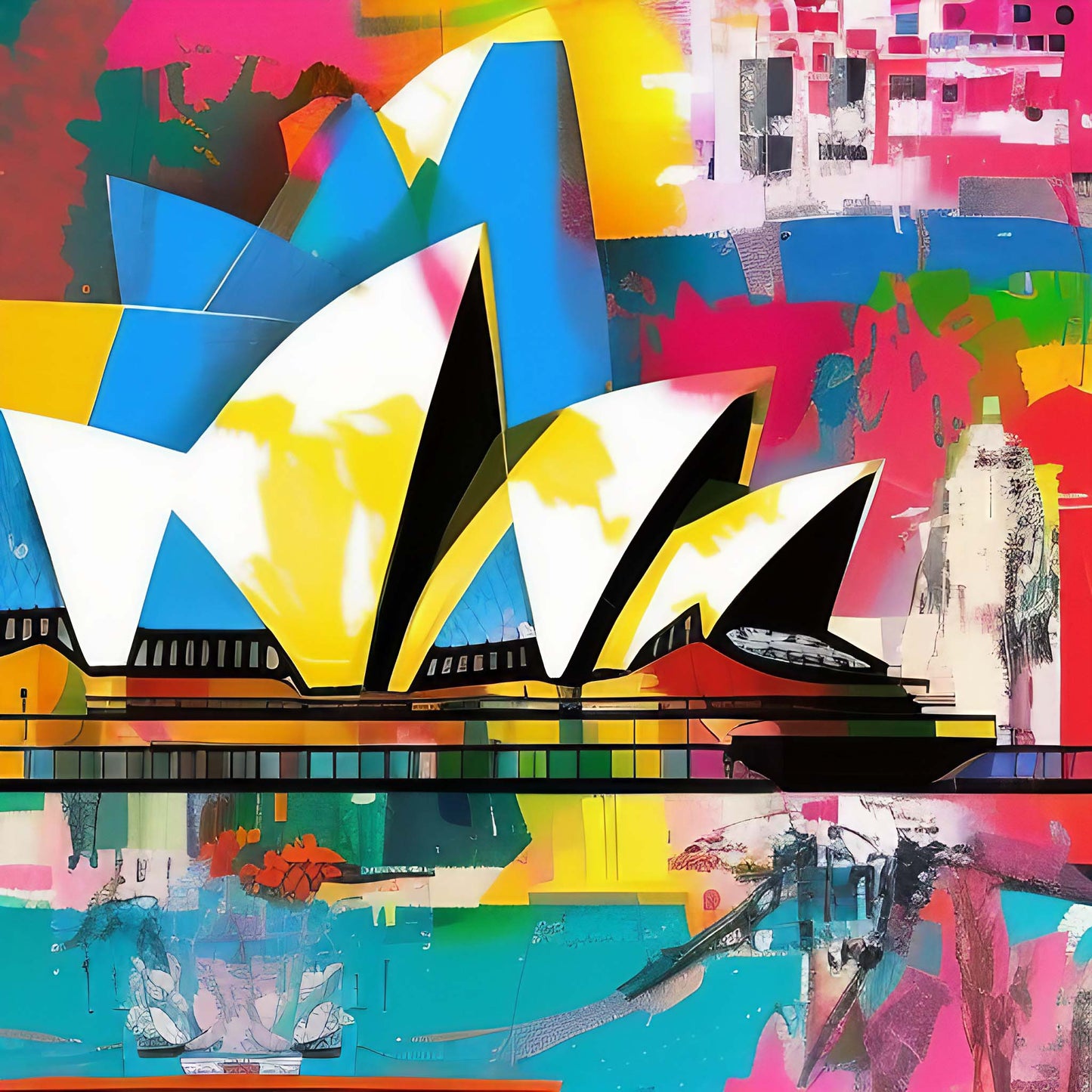 Sydney - Opera House - murale de style pop art