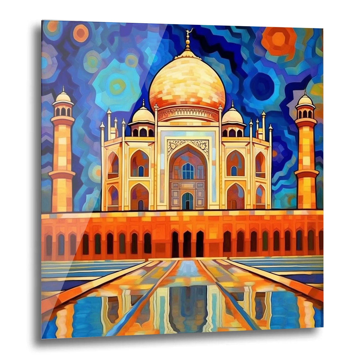 Taj Mahal - peinture murale dans le style de l'expressionnisme