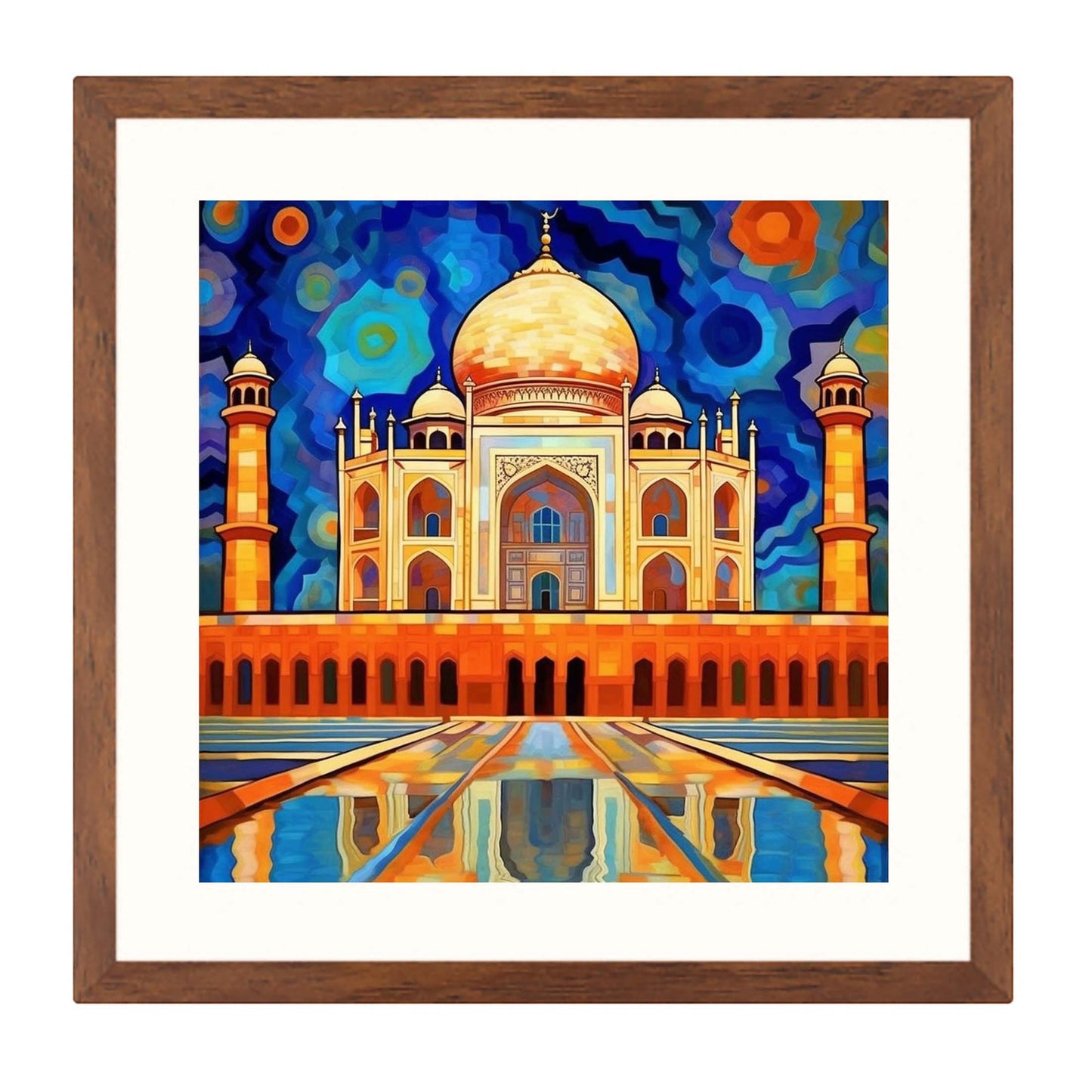 Taj Mahal - peinture murale dans le style de l'expressionnisme