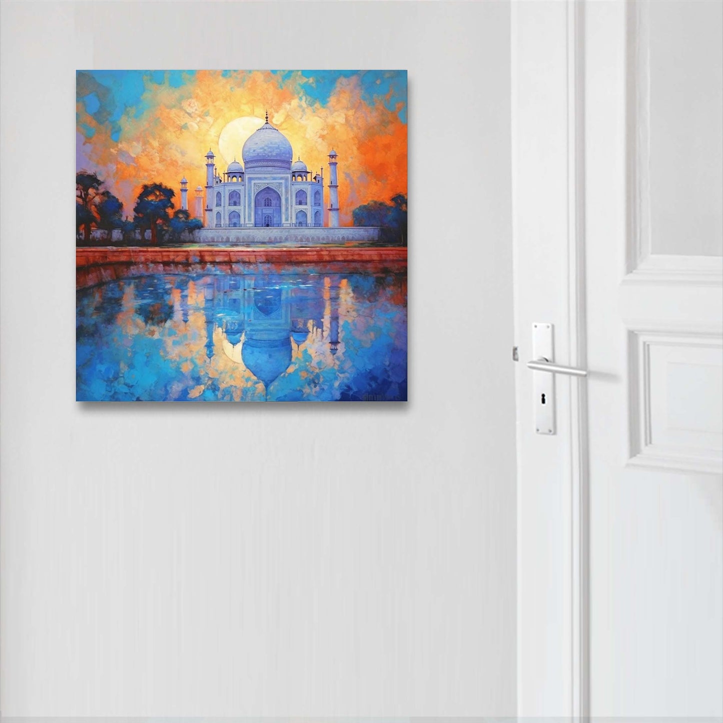 Taj Mahal - peinture murale dans le style de l'impressionnisme