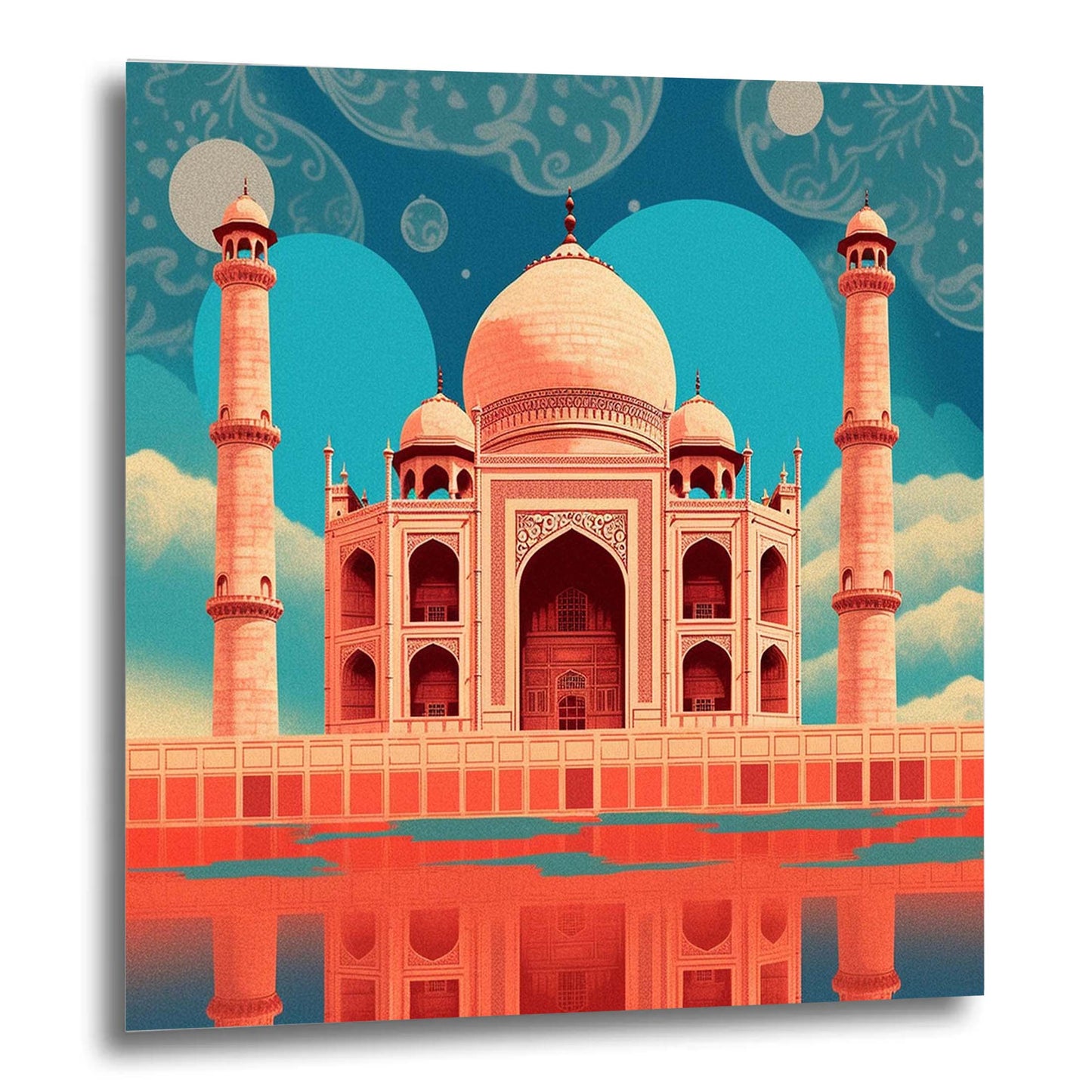 Taj Mahal - peinture murale dans le style du minimalisme