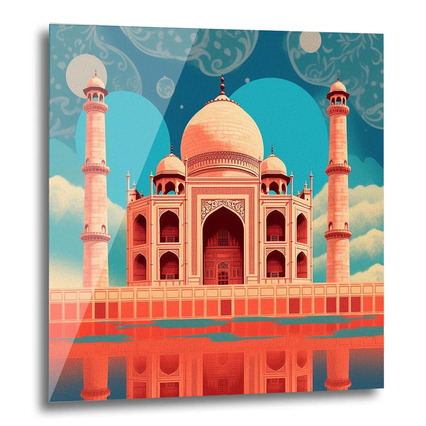Taj Mahal - peinture murale dans le style du minimalisme