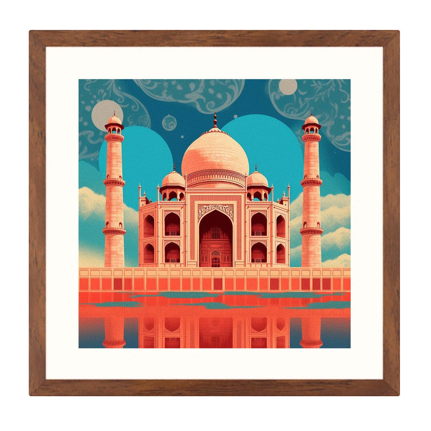 Taj Mahal - peinture murale dans le style du minimalisme