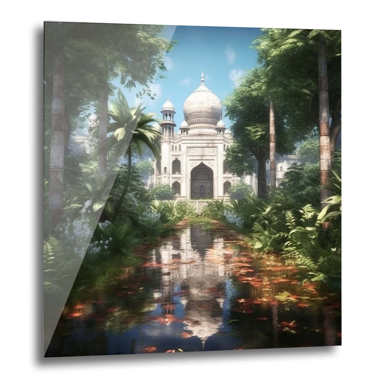 Peinture murale du Taj Mahal dans le style de la jungle urbaine