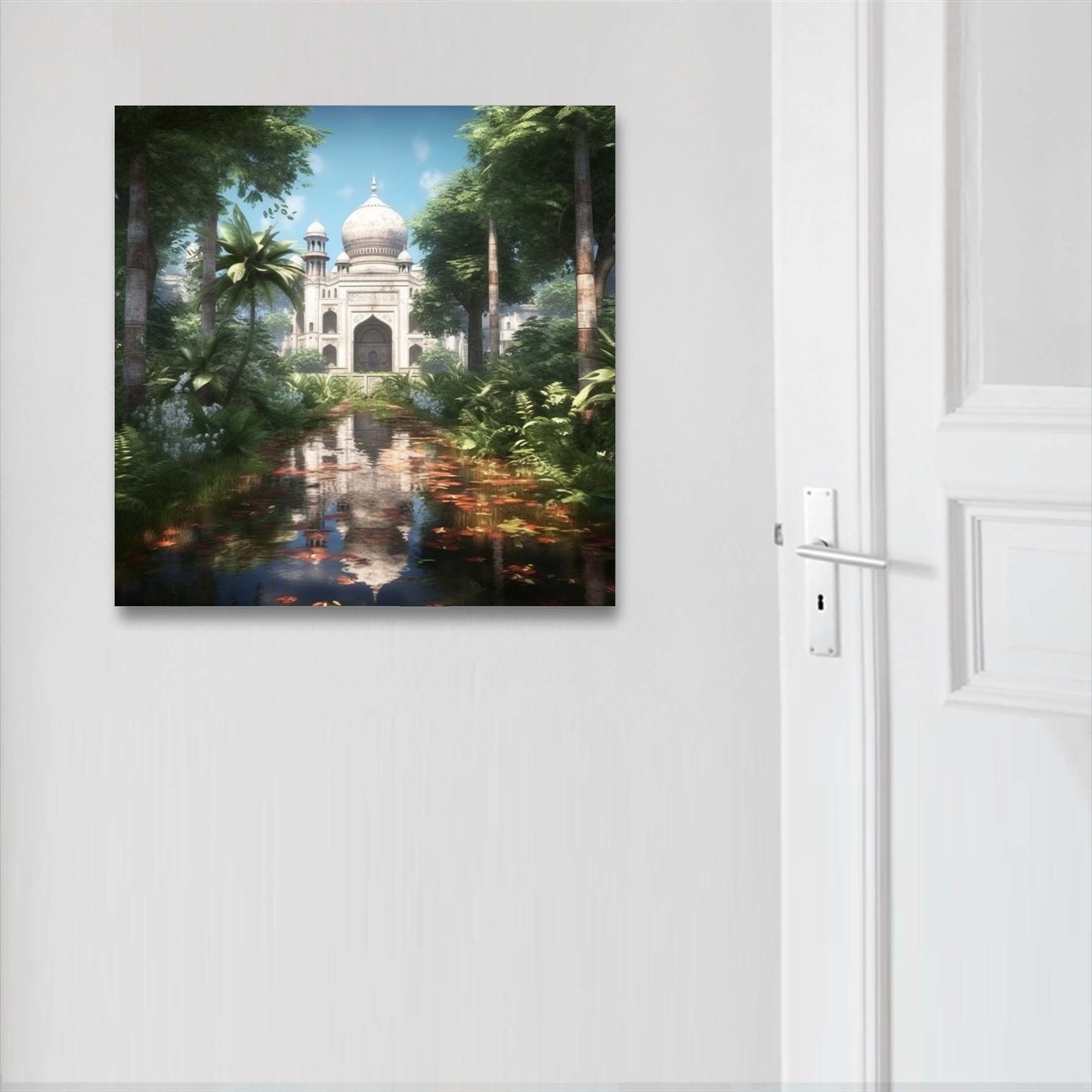 Peinture murale du Taj Mahal dans le style de la jungle urbaine
