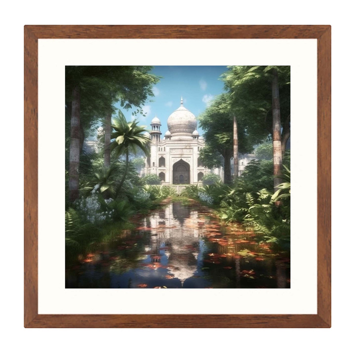 Peinture murale du Taj Mahal dans le style de la jungle urbaine