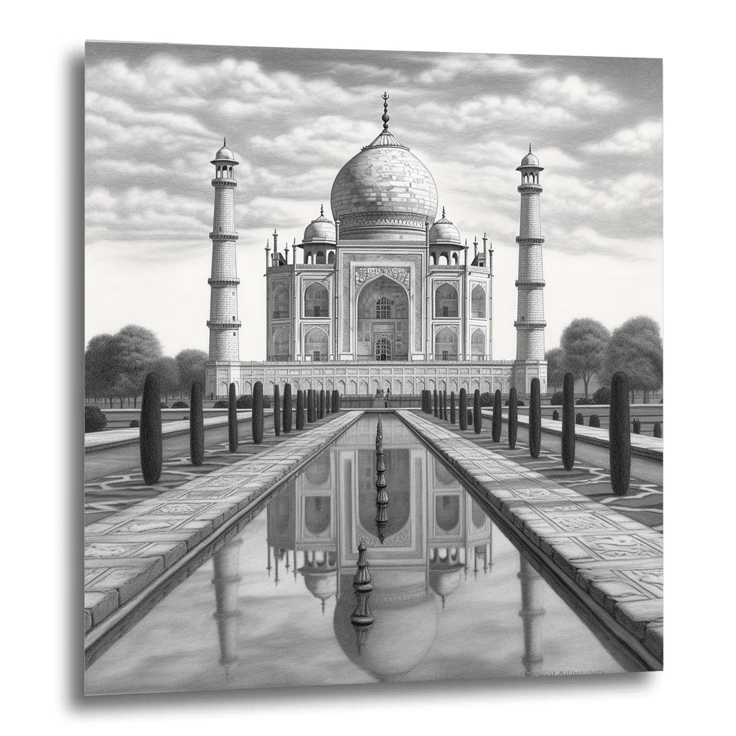 Taj Mahal - peinture murale dans le style d'un dessin