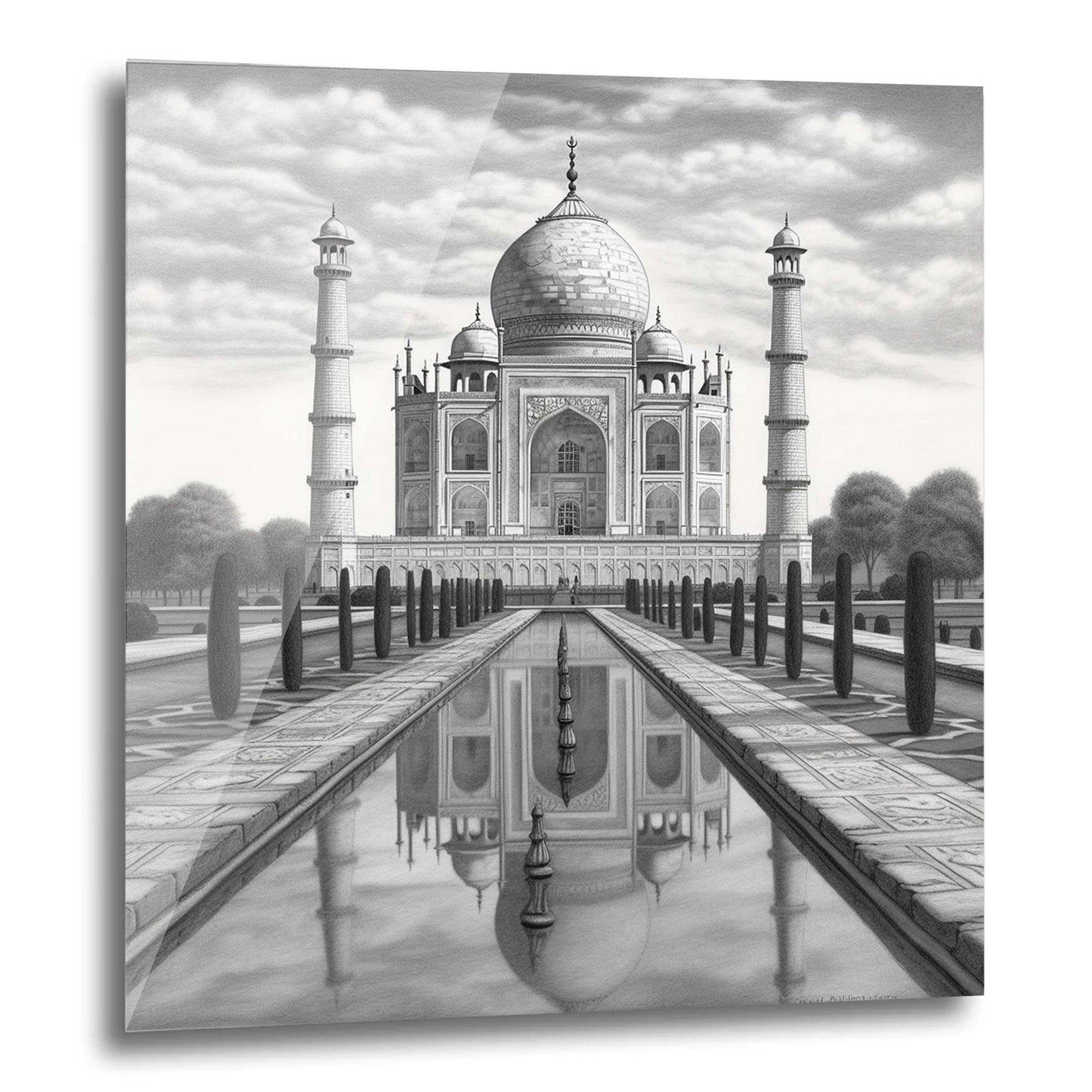 Taj Mahal - peinture murale dans le style d'un dessin