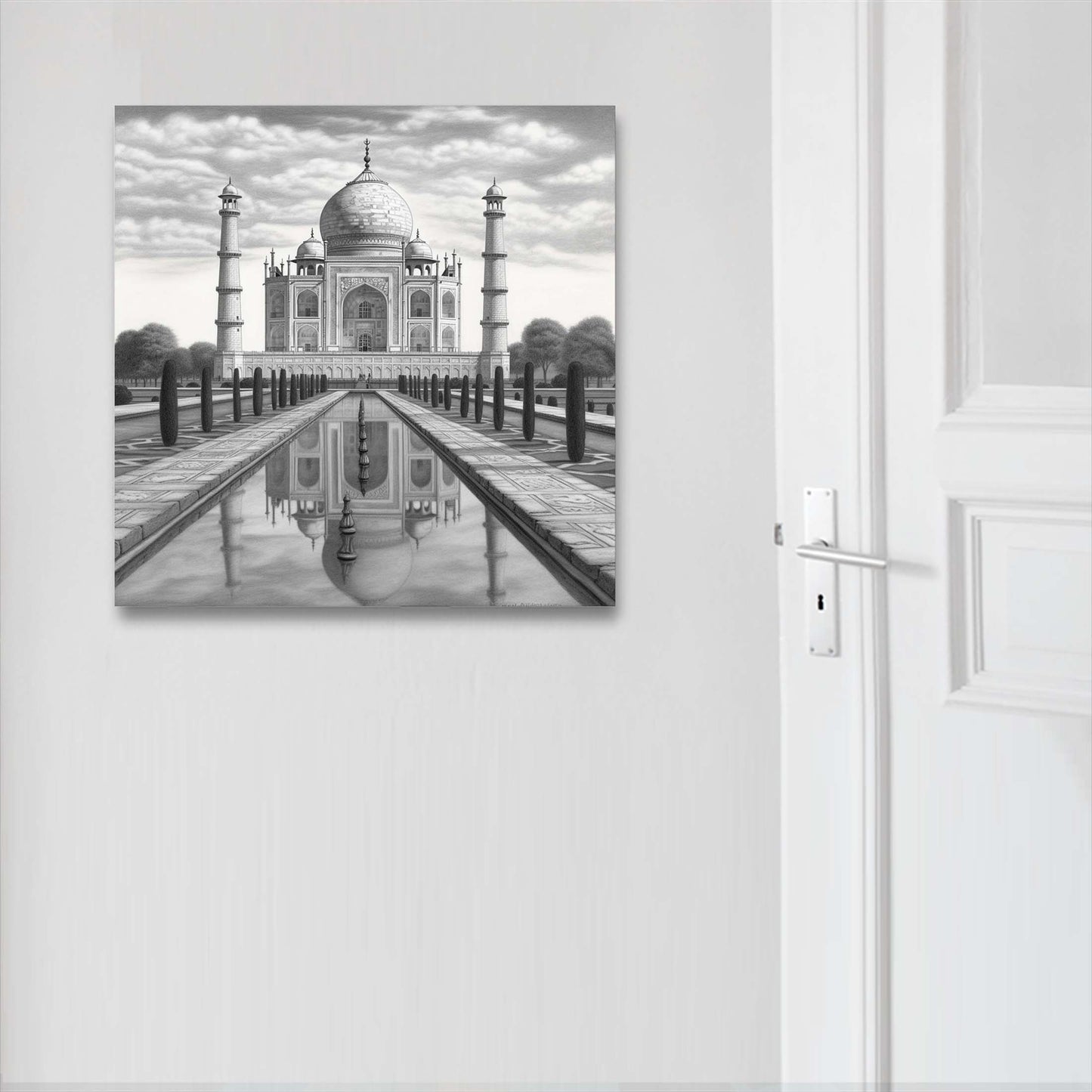 Taj Mahal - peinture murale dans le style d'un dessin