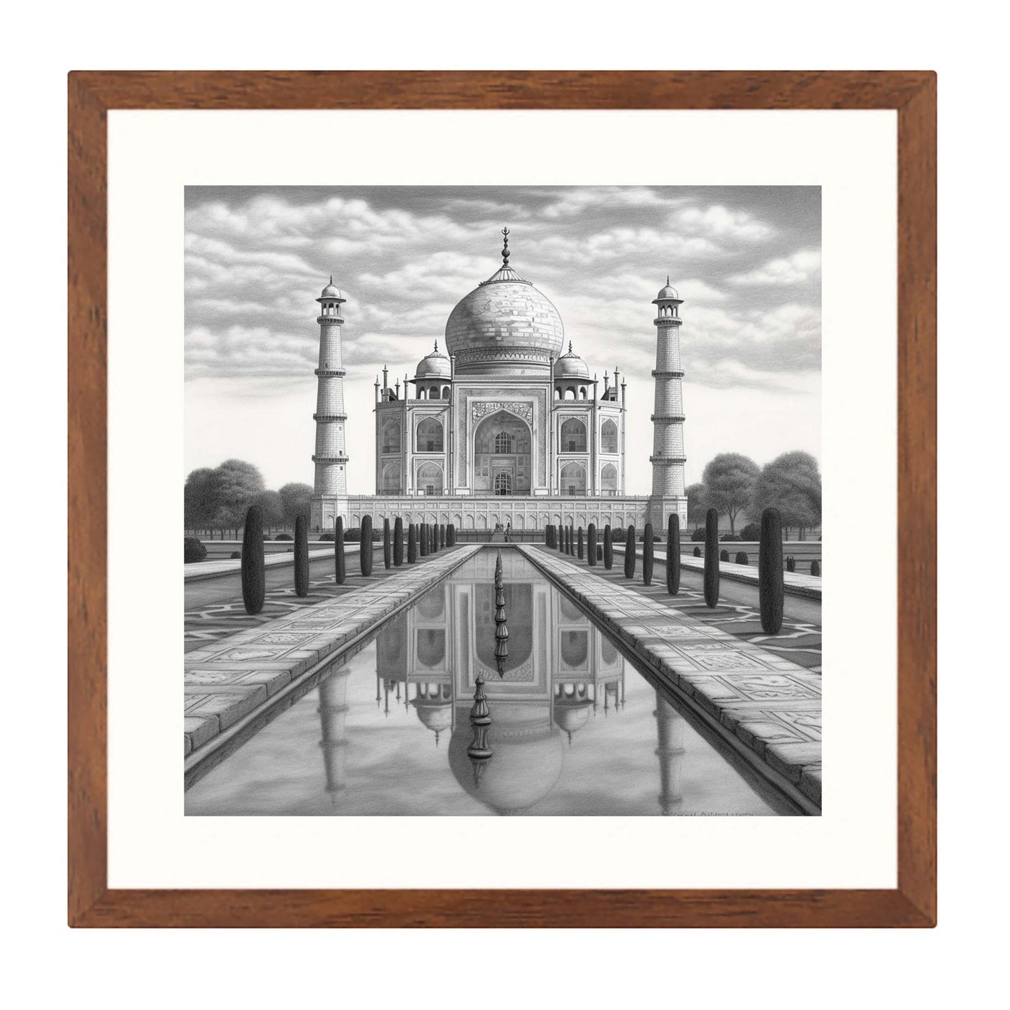 Taj Mahal - peinture murale dans le style d'un dessin