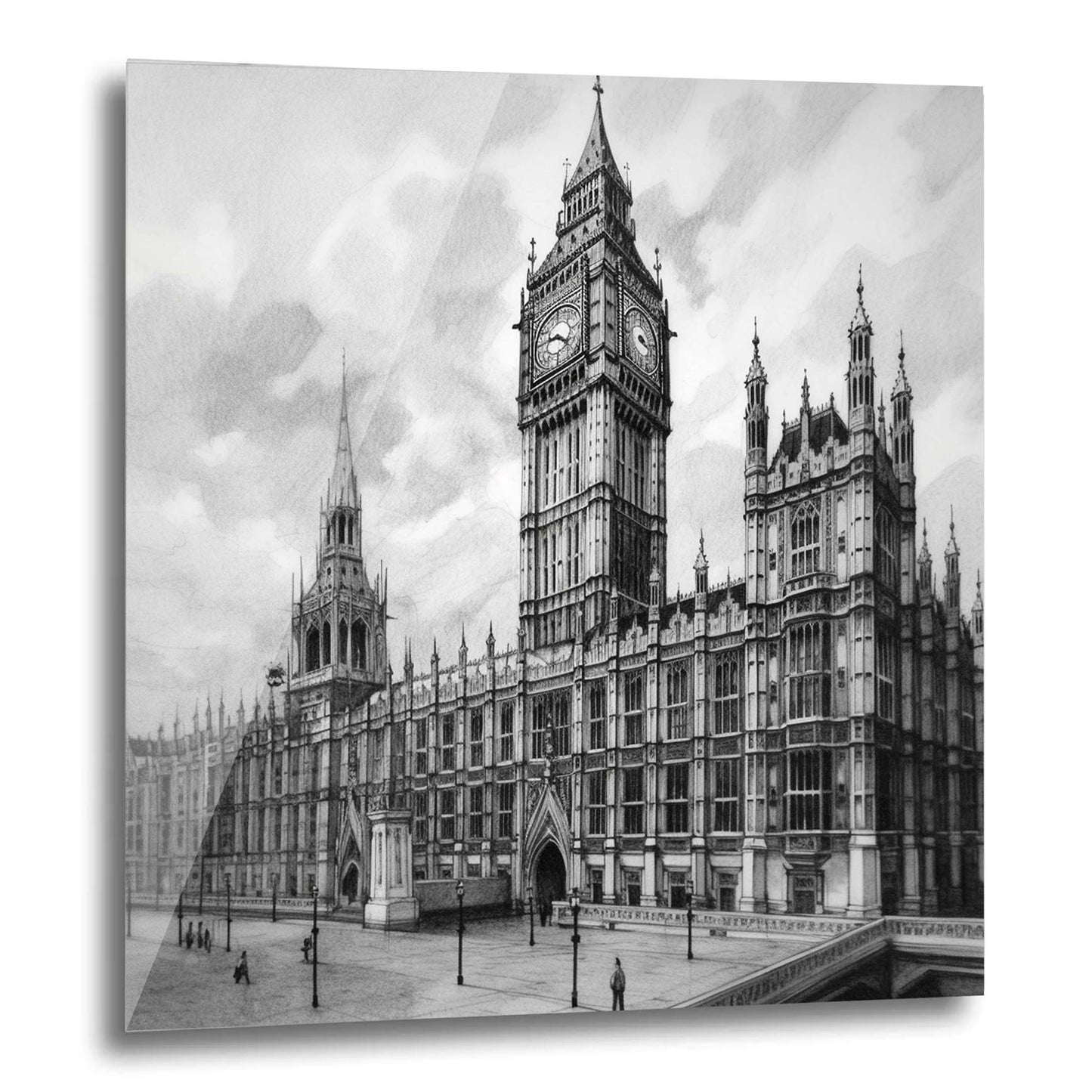Palais de Westminster de Londres - peinture murale dans le style d'un dessin