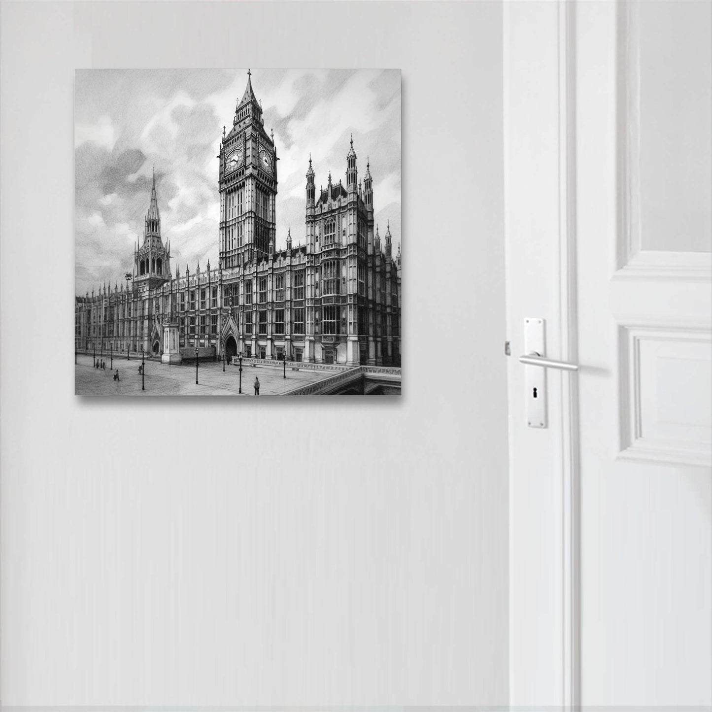 Palais de Westminster de Londres - peinture murale dans le style d'un dessin
