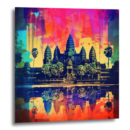 Angkor Wat - peinture murale de style pop art