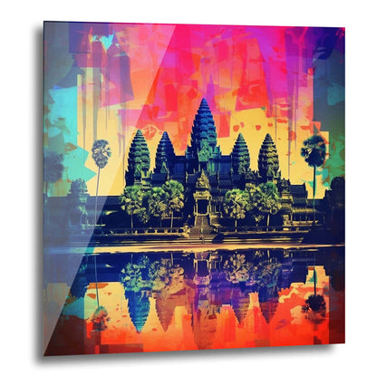 Angkor Wat - peinture murale de style pop art