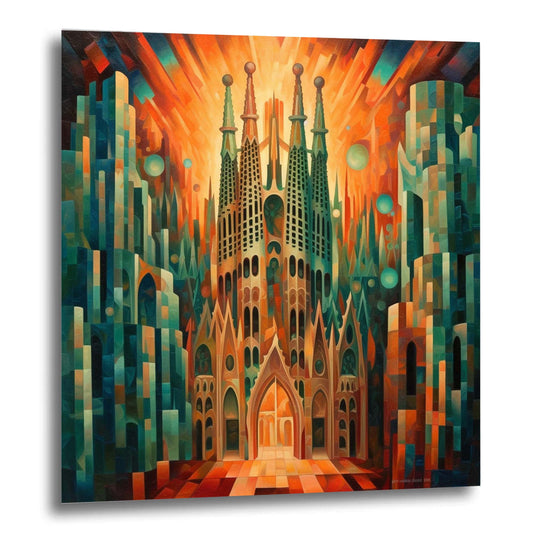 Barcelona Sagrada Familia - Wandbild in der Stilrichtung des Futurismus