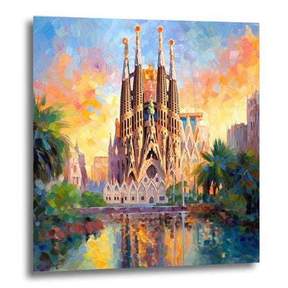 Barcelona Sagrada Familia - Wandbild in der Stilrichtung des Impressionismus