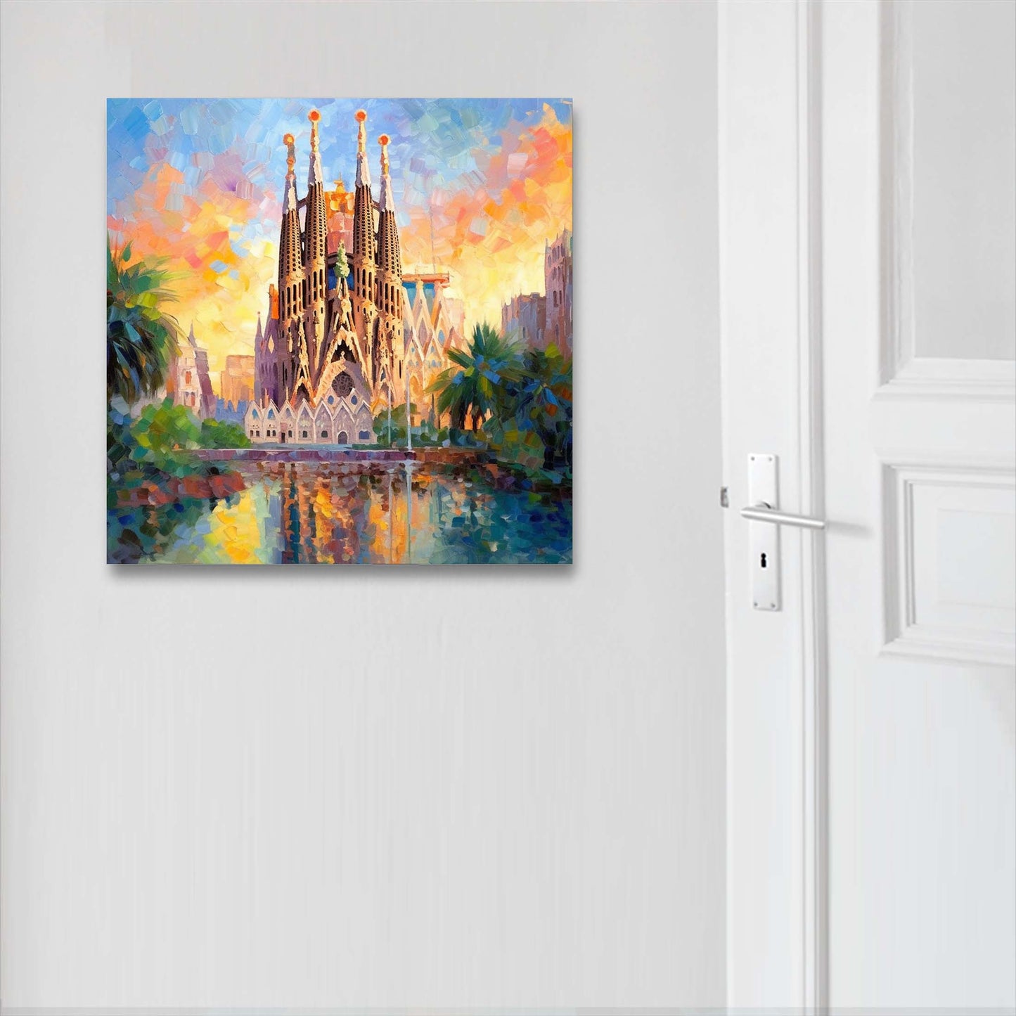 Barcelona Sagrada Familia - Wandbild in der Stilrichtung des Impressionismus