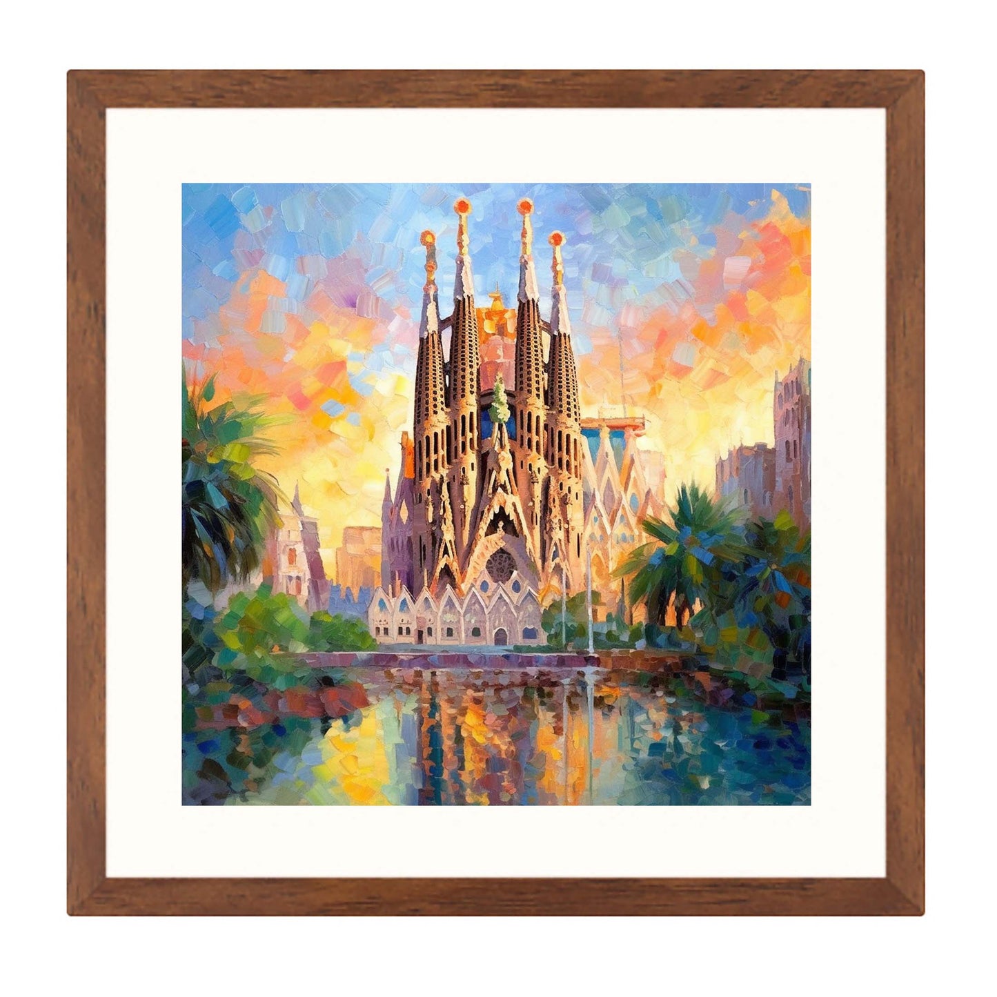 Barcelona Sagrada Familia - mural in the style of impressionism