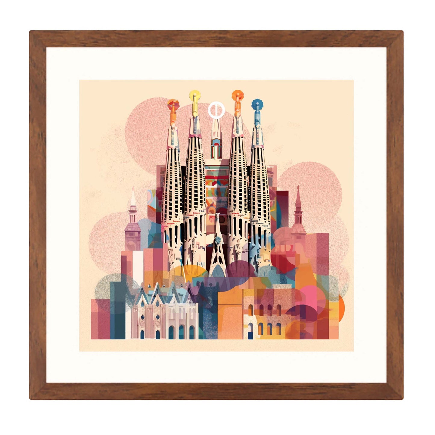 Barcelone Sagrada Familia - peinture murale dans le style du minimalisme