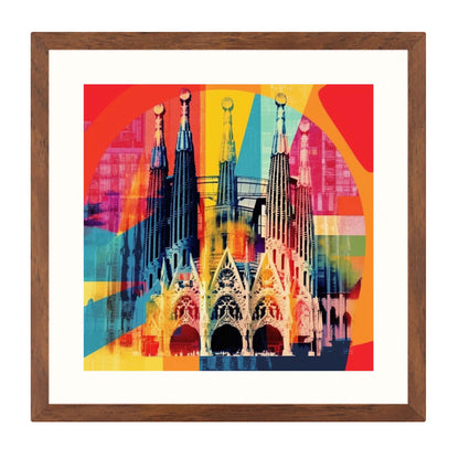 Barcelona Sagrada Familia - Wandbild in der Stilrichtung der Pop-Art
