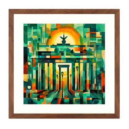 Berlin Brandenburg Gate - mural in the style of futurism