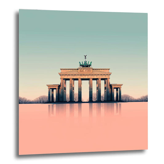 Porte de Brandebourg de Berlin - peinture murale dans le style du minimalisme