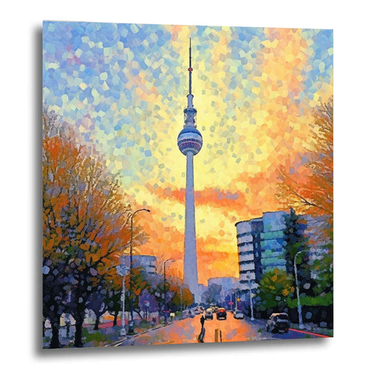 Tour de télévision de Berlin - peinture murale dans le style de l'impressionnisme