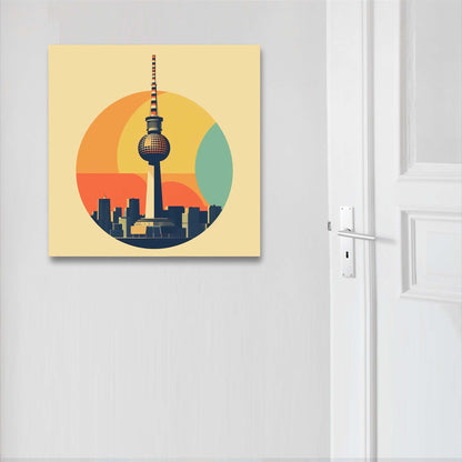 Tour de télévision de Berlin - peinture murale dans le style du minimalisme