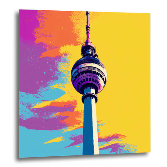 Tour de télévision de Berlin - peinture murale dans le style du pop art