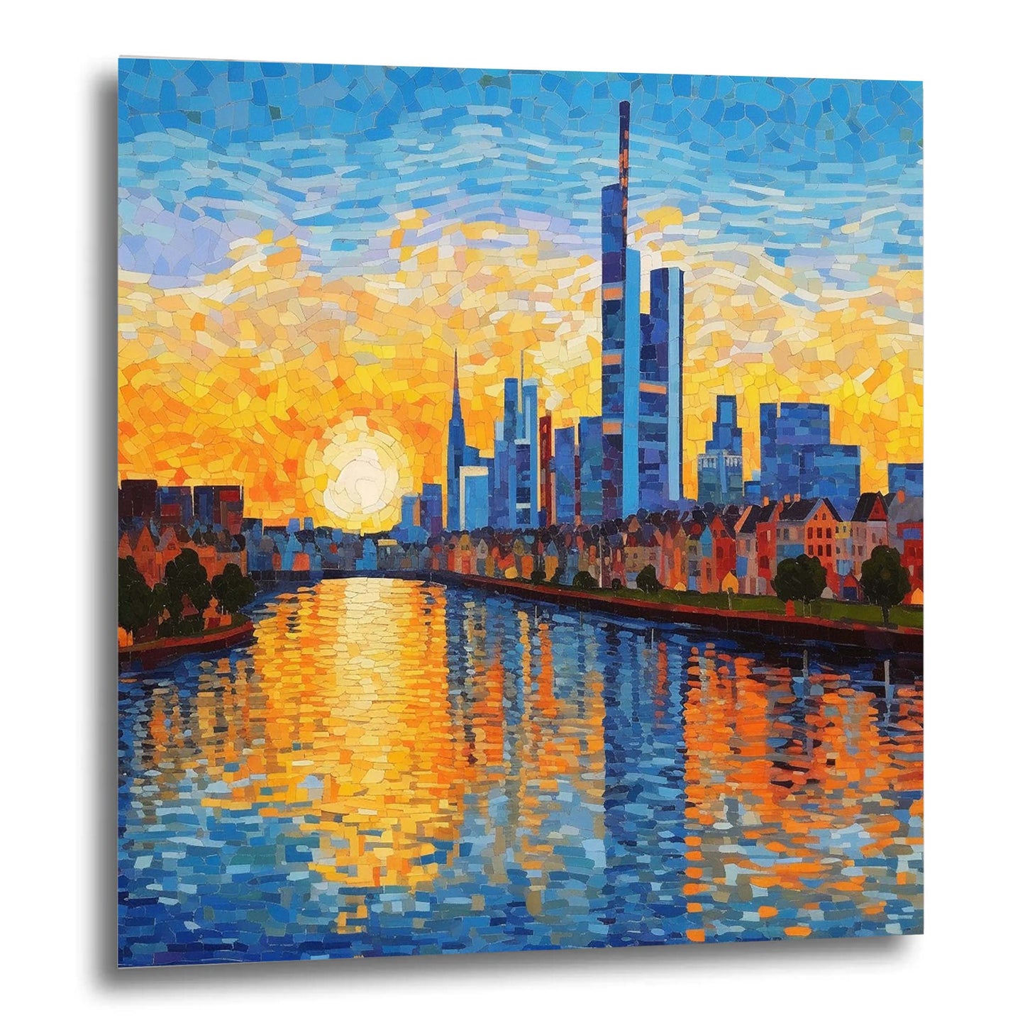 Frankfurt Skyline - Wandbild in der Stilrichtung des Impressionismus