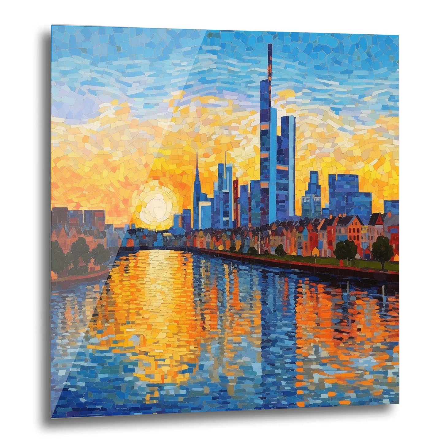Frankfurt Skyline - Wandbild in der Stilrichtung des Impressionismus