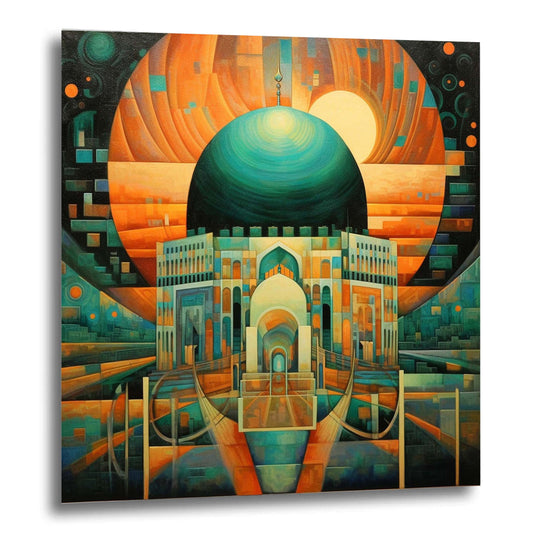 Jérusalem Dôme du Rocher - peinture murale dans le style du futurisme